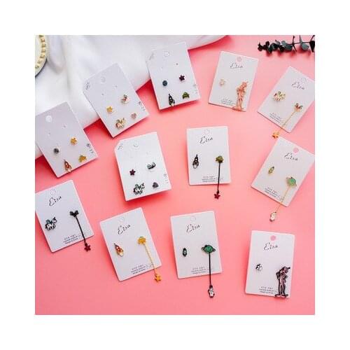 New Cartoon Animal Spaceman Earrings Unicorn Star Rocket Pendant Drop Earrings Painting Oil Enamel for Women Earring Jewelry INS