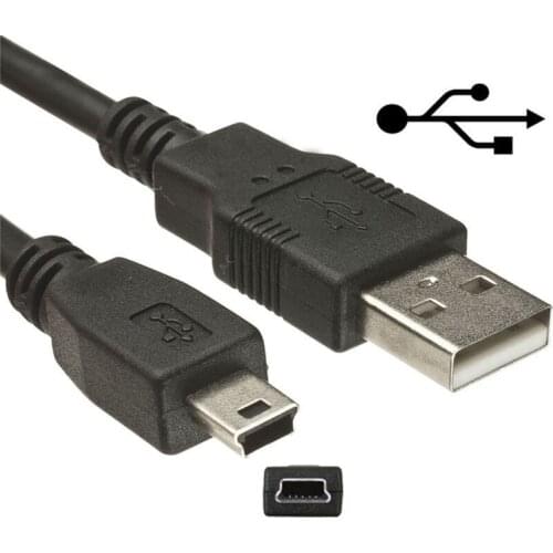 1.8M USB 2.0 Black 5-Pin Data Charger Cable for Ps3 Game Wireless Controller Connect Computer Play And Charge