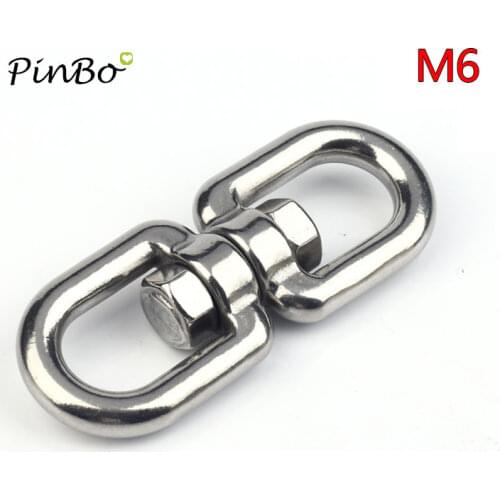 1pcs M6 Thickness 304 Stainless Steel Double End Eye Swivel Hook Shackle
