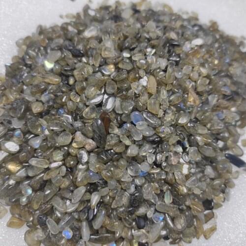 100g Natural Grey Moonstone Crystal Gravel Chips Blue Flashing Stone Decor Natural Stones and Minerals