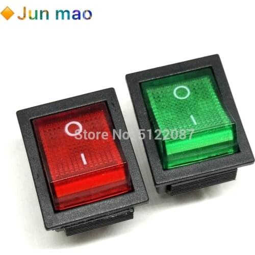 2Pcs/Lot 30mm*25mm Red 4 Pin Light On/off Boat Button Switch 250V 15A AC AMP 125V/20A 30*25mm KCD4-201 Green Power Switch New