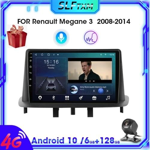 SLFTXM Android 10 2Din Car Radio For Renault Megane 3 Fluence 2008-2010 2011 2012 2013 2014 Multimedia Player Navigation GPS DVD