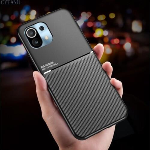 Car Magnetic Holder Case For Xiaomi Mi 11 M2011K2C M2011K2G Soft Silicone Shockproof Coque Cover For Mi 11