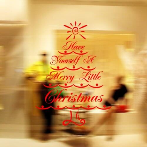 White Christmas tree Wall sticker glass window DIY Removable holiday decor Merry Christmas Wall stickers cp1794