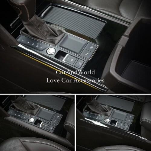 For Volkswagen VW Teramont Atlas 2017-2020 Stainless Steel Side Gear Shift Trims Water Cup Frame Strips Cover Car Accessories