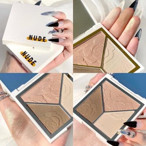 Bronzer Highlighter Palette Makeup Shimmer Matte Texture Contour Powder Iluminador Highgloss Highlight Face Blush Nose Shadow