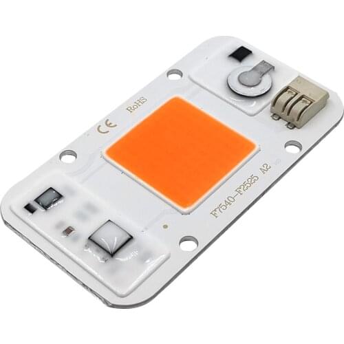 220V 110V Driverless DOB Dimmable COB LED Chip with Solderless Connector 50W Full Spectrum Plant Grow Light