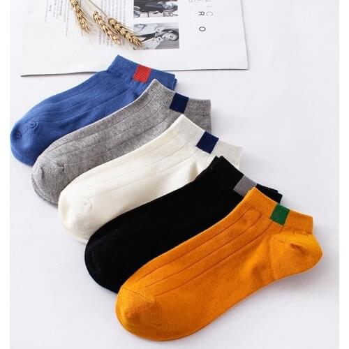 Sweat Breathable Mens Cotton Summer Socks Spring Autumn Quality Fashion Style Short Tube Double Solid Colors Invisible Male Sock