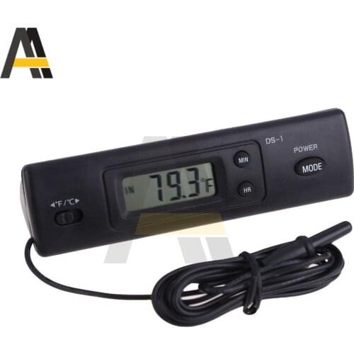 Electronic Digital Display Car Thermometer Aquarium Thermometer with Clock Refrigerator Home Indoor/Outdoor Meter Thermometer