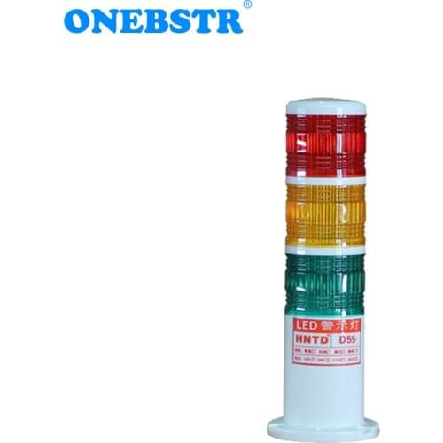 HNTD LED Signal 24V Indicator Warning Light Semaphores TD55 Barrel Type 3 Color Often Bright CNC Machine Tools Lamp Freeshipping