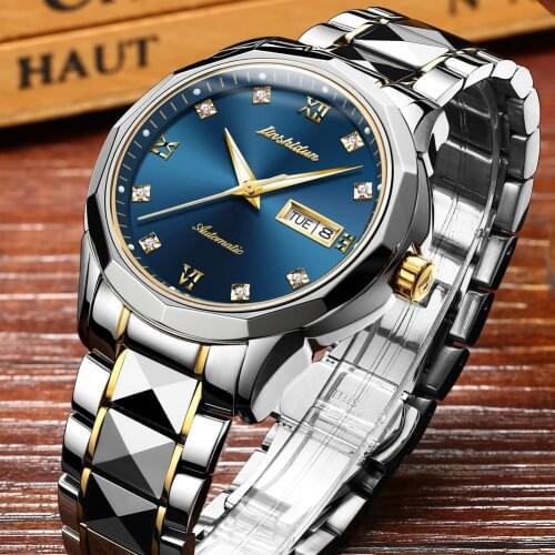 JSDUN Mens Automatic Mechanical Watches Classic Waterproof Steel Strip WristWatch Luxury Casual MIYOTA Movement Sports Watch