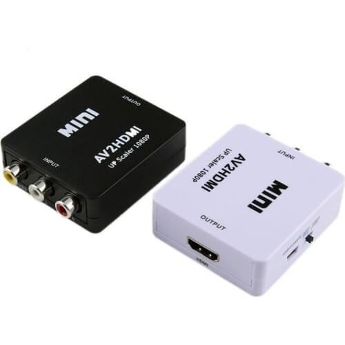 1080P Mini RCA to HDMI AV Composite CVBS Adapter Converter Audio Video Box Cable for PS2/PS3/N64 Console/PC/HD TV/Xbox Projector