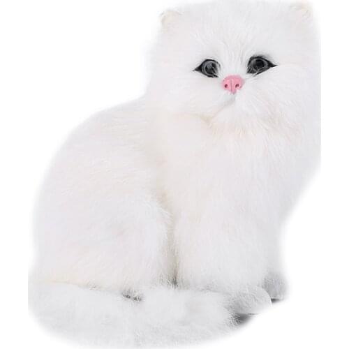 Simulation plush cat lifelike crouching animal models handmade realistic persian cat dolls children plush toys home decoration
