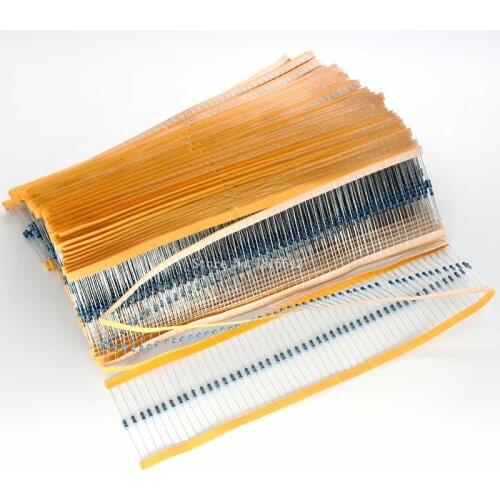 100PCS 1/4W Metal film resistor 10R ~ 1M 100R 220R 330R 1K 2.2K 3.3K 4.7K 10K 20K 47K 100K 100 220 330 680 2K2 3K3 4K7 ohm