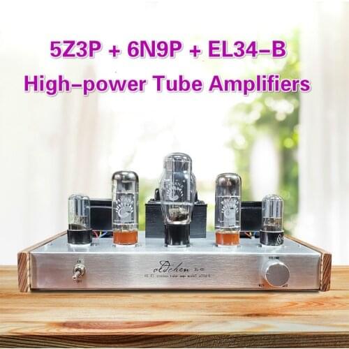 New Upgraded HY High-power Tube Amplifiers 5Z3P + 6N9P + EL34-B Stainless Steel Shell Output 2 * 10W AC 220V
