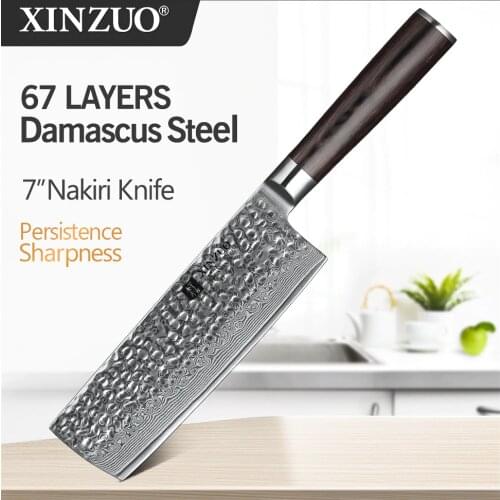 XINZUO 6.8" inch Cleaver Knife Japanese Damascus Steel VG10 Kitchen Knives Brand New Chinese Chefs Knives Pakka Wood Handle