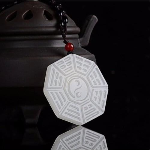 Natural White Jade Pendant Necklace Charm Jewellery Fashion Accessories Carved Gifts for Women Men