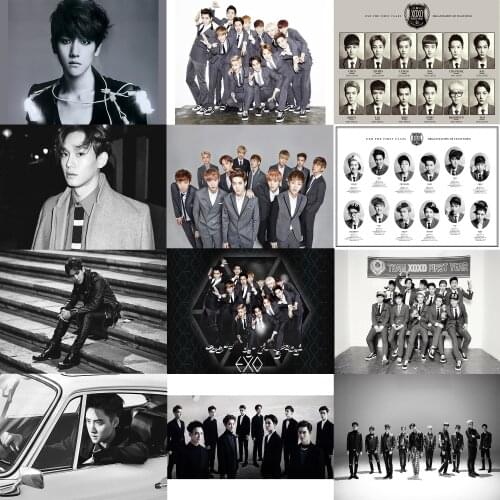 EXO Posters Wall Stickers K-Pop Dance-Pop EXO EXODUS XOXO Home Decoration Gifts White Coated Paper
