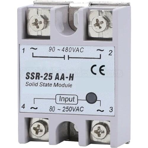 1Pcs Solid state Module Relay SSR-10AA-H 25AA-H 40AA-H 50AA-H 60AA-H 80AA-H 100AA-H 10/25/40/50/60/80/100A Resistance Regulator