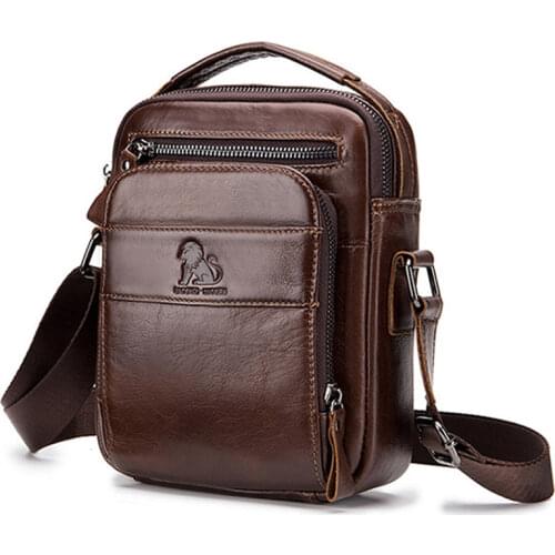 Genuine Leather Men Messenger Bag Hot Sale Male Small Man Fashion Crossbody Shoulder Bags Mens Travel New Handbags