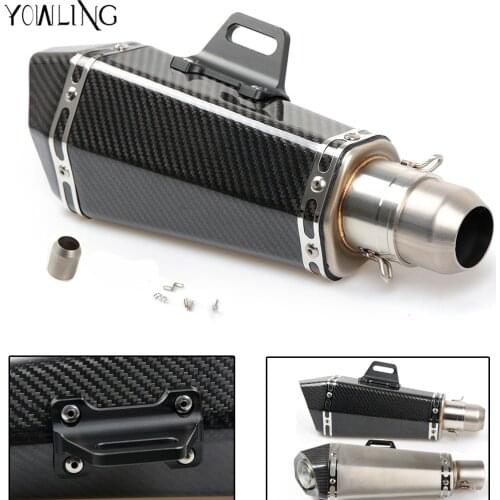 Motorcycle Real carbon fiber exhaust Exhaust Muffler pipe for kawasaki z750 z800 z1000 er6n er6f ninja 650r zx6r zx9r zx12r