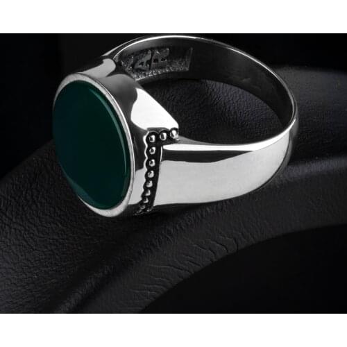 High-quality 925 Sterling Silver Agate stone ring Jewelry Made in Turkey in a luxurious way for men with gift / rings onyx,pearl