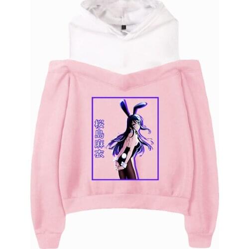 Bunny Girl Seishun Buta Yaro Off-shoulder Hoodies Women Sweatshirts Printed Sexy Womens Hoodie Spring Autumn Clothes