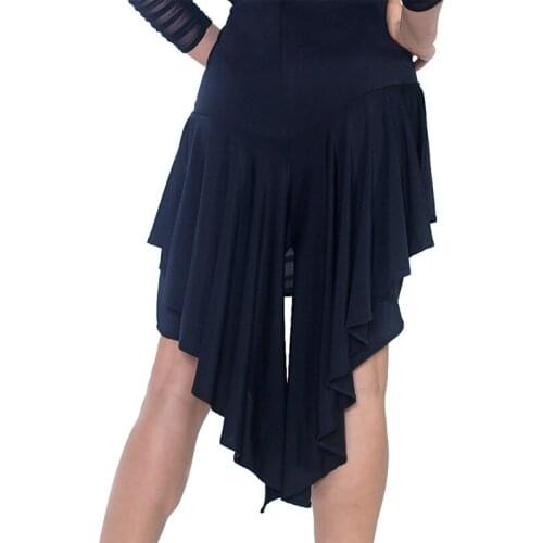 Black Latin Skirt Women Sexy Performance Costume Customized Irregular Skirts Summer Tap Dance Outfit Salsa Dancewear JL3401