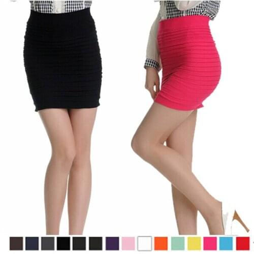 New Fashion High Waist Short Skirts Womens Sexy Black Slim tight skirt Ladies Plus Size Above Knee Mini Pencil Skirt