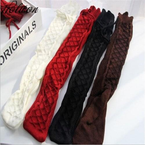 WInter Warm Knitted Stockings Women Cable Long Boot Thigh-High Leggings Over Knee Socks Sexy Thick High Long Knitting Stockings