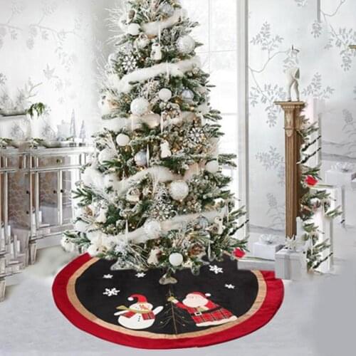 120cm Christmas Tree Carpet Cartoon Round Carpet New Year Home Ornaments