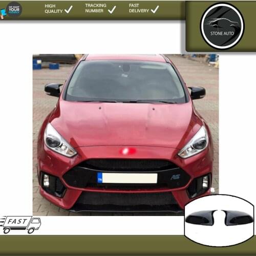 2 piece Mirror Cover Car Side Door Rearview Side Cap For FORD FOCUS 3 ABS Plastic Piano Black Accessory Part seat