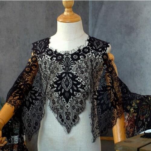 3Meters 28CM Wide Rippled Edge Eyelash Lace Fabric Trim White Black For Womens Dress Sleeve Clothing Underwear Lingerie Sewing