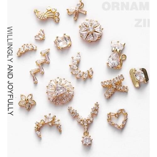 5 pcs Beauty nail zircon drill luxury nail jewelry flash drill phototherapy lengthens crystal nail bride punk decoration