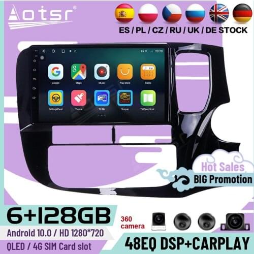 6+128G Carplay Multimedia Android 10 Player For Mitsubishi Outlander 2014 2015 2016 2017 2018 2019 GPS Radio Receiver Head Unit