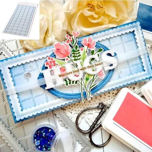 95*222.1mm Diagonal Plaid Slimline Cover Metal Cutting Dies for 2021 New DIY Scrapbooking Paper Cards Craft Making Template