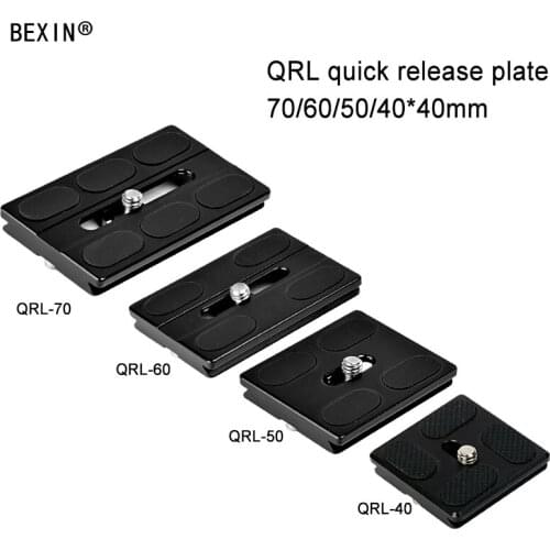 BEXIN 40mm aluminum camera QRL40 50 60 70mm Quick release plate with 1/4 "screw for tripod camera ball head