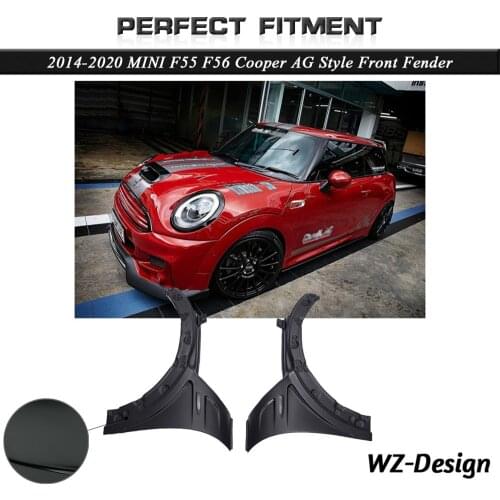 Car Accessories AG Style Front Fender Fit For 2014-2020 F55 F56 Cooper S Duell Front Fender Fiber Glass & Carbon Fiber