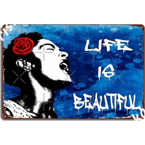 Banksy Life Is Beautiful Metal Plaque Poster Retro Club Party Wall Decor Bar Cave Tin Sign Posters