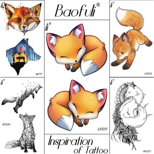 Kids Gift Cartoon Fox Animals Temporary Tattoo Geometry Galaxy Planets For Girls Fake Tatoos Waterproof Body Art Tattoo Stickers