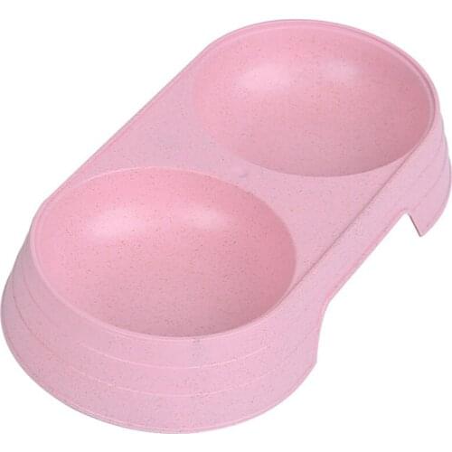 Double Pet Bowls Dog Cat Puppy Wheat Straw Health Easily Degradable Drinking Dish Feeder for Pet Supplies Small Dog Accessories