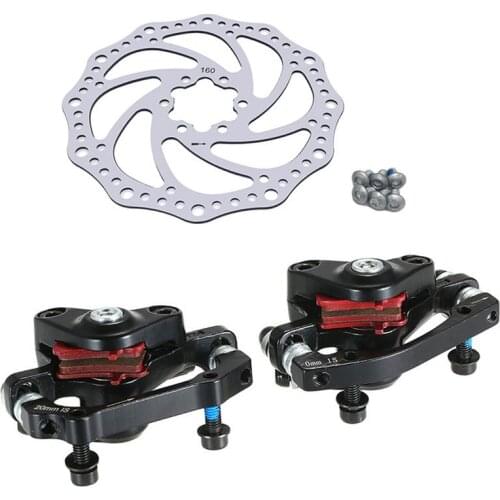 Bicycle Brake Set Aluminum Alloy Mountain MTB Bike Rotor Folding Machine Front Rear Disc Brake Set Bike Parts 160mm