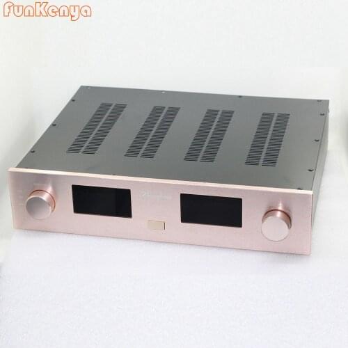 AV Meter AMP Case Enclosure / Box / Gold Panel / Amplifier Chassis /Merge Amplifier Chassis /Lron Aluminum Chassis