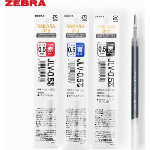 1 Piece Zebra JLV-0.5 Gel Ink Pen Refill airfit SARASA Dry for JJZ49 JJ31 neutral pen 0.5mm Japan