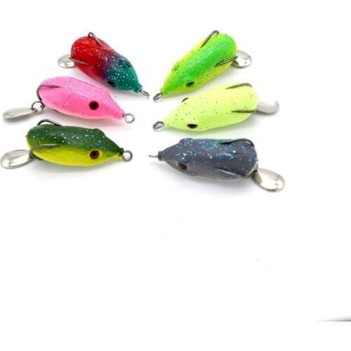 Artificial Bait Frog Lure Double Hook Spinner Fishing Soft Frog lure Black Fish Killer Fishing Frog bait