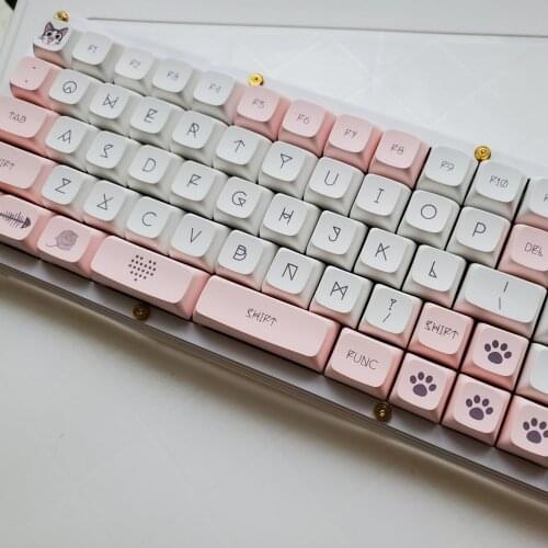 Lovely cat theme key cap 142 keys ball cap class xda height PBT Dye Subbed Keycap For MX Switch Mechanical Keyboard 64 68 87 104