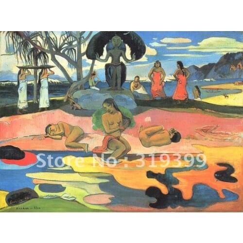 Oil Painting Reproduction,Mahana no Atua (Day of the Gods) by ,Free Shipping,100% handmade,PG019