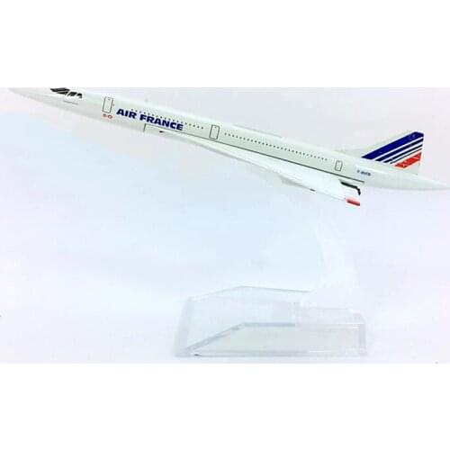 1:400 Scale Concorde Air France Plane Model 1976-2003 Diecast Aircraft Toy Airplane Supersonic Airliner Gift Collectible 16CM