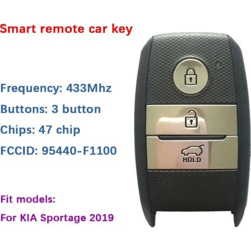 CN051089 Original / Aftermarket 2019 KIA Sportage Genuine 3 Button Smart Remote Key With 433MHz FCCID 95440-F1100