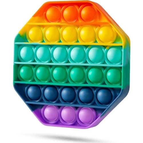 Push Pop Bubble Toys Multicolors Round Square Octagon Autism Needs Stress Reliever Sensory Toy Adult Kids Anti-stress Games